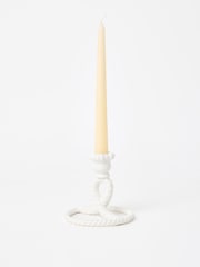 Oliver Bonas Cream Twisted Loop Ceramic Candle Holder - Image 1 of 4
