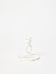 Oliver Bonas Cream Twisted Loop Ceramic Candle Holder - Image 2 of 4