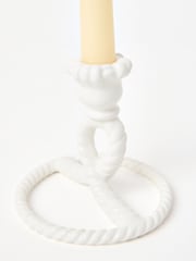 Oliver Bonas Cream Twisted Loop Ceramic Candle Holder - Image 3 of 4
