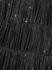 Friends Like These Black Embellished Fringe Faux Suede Mini Skirt - Image 5 of 5