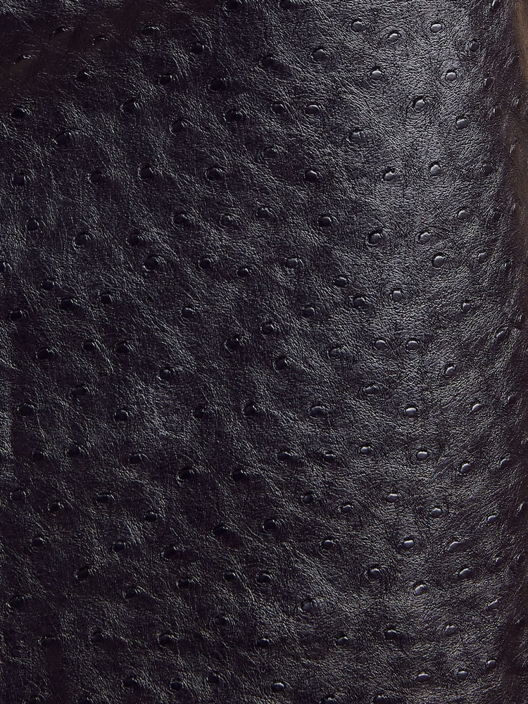 Friends Like These Black PU Ostrich Effect Mini Skirt - Image 5 of 5