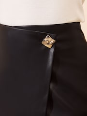 Friends Like These Black Wrap Faux Leather PU Skort - Image 4 of 5