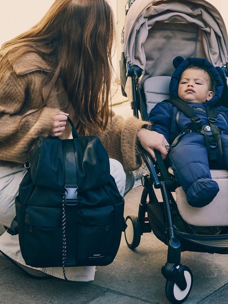 Finnson Black Print Elise Changing Bag Backpack With Mat - Image 1 of 6