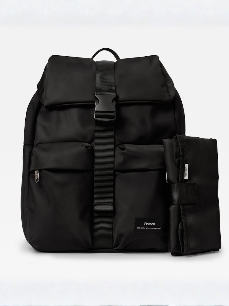 Finnson Black Print Elise Changing Bag Backpack With Mat - Image 2 of 6