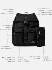 Finnson Black Print Elise Changing Bag Backpack With Mat - Image 5 of 6