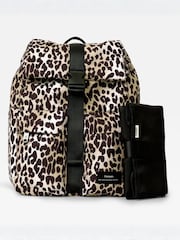 Finnson Leopard Print Elise Changing Bag Backpack With Mat - Image 2 of 7