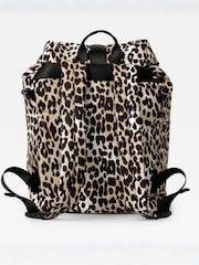Finnson Leopard Print Elise Changing Bag Backpack With Mat - Image 4 of 7