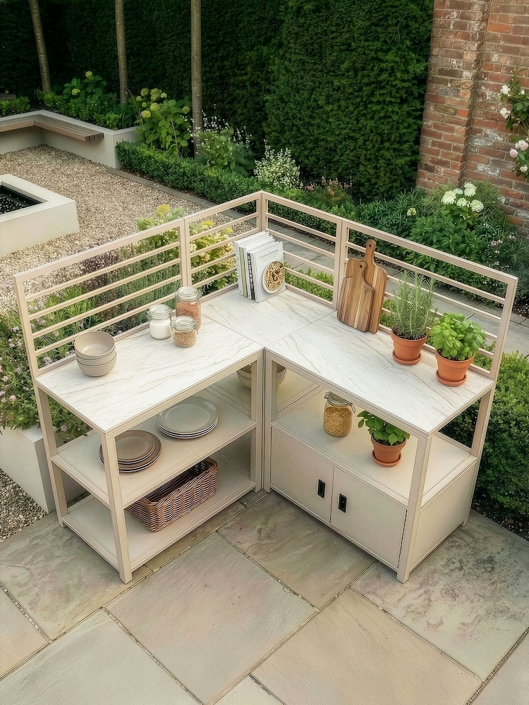 Maze 3 Piece Latte Sicily Corner Outdoor Kitchen Top - Image 2 of 6