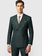 Antique Rogue Green Double Breasted Texture Jacket - Image 1 of 3