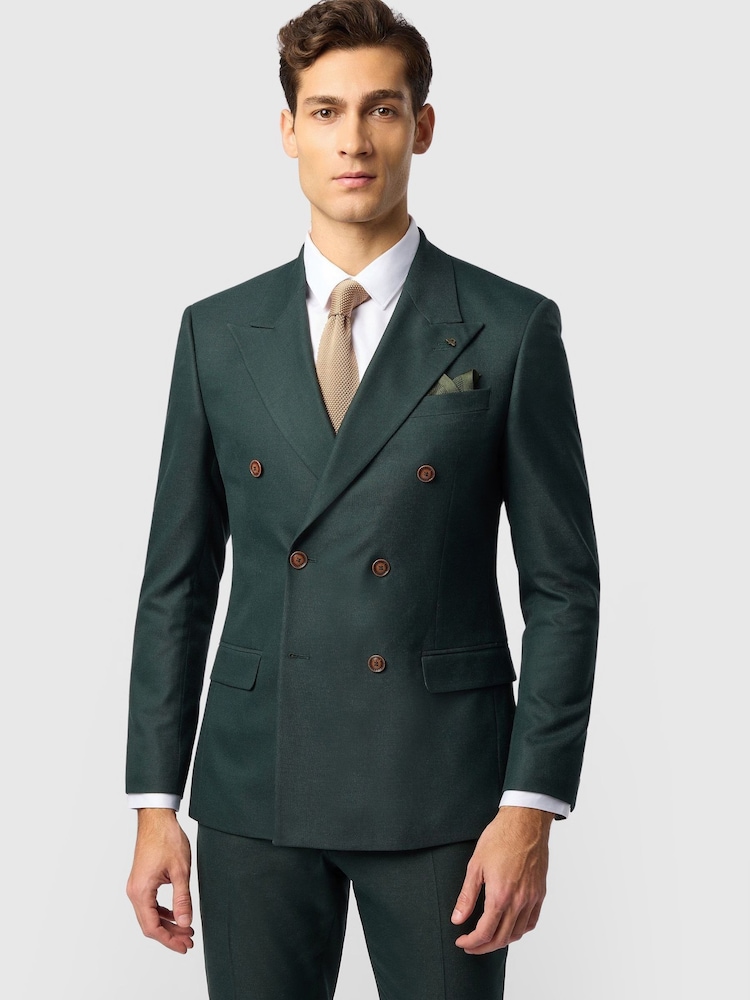 Antique Rogue Green Double Breasted Texture Jacket - Image 1 of 3 Antique Rogue Green Double Breasted Texture Jacket - Image 1 of 3
