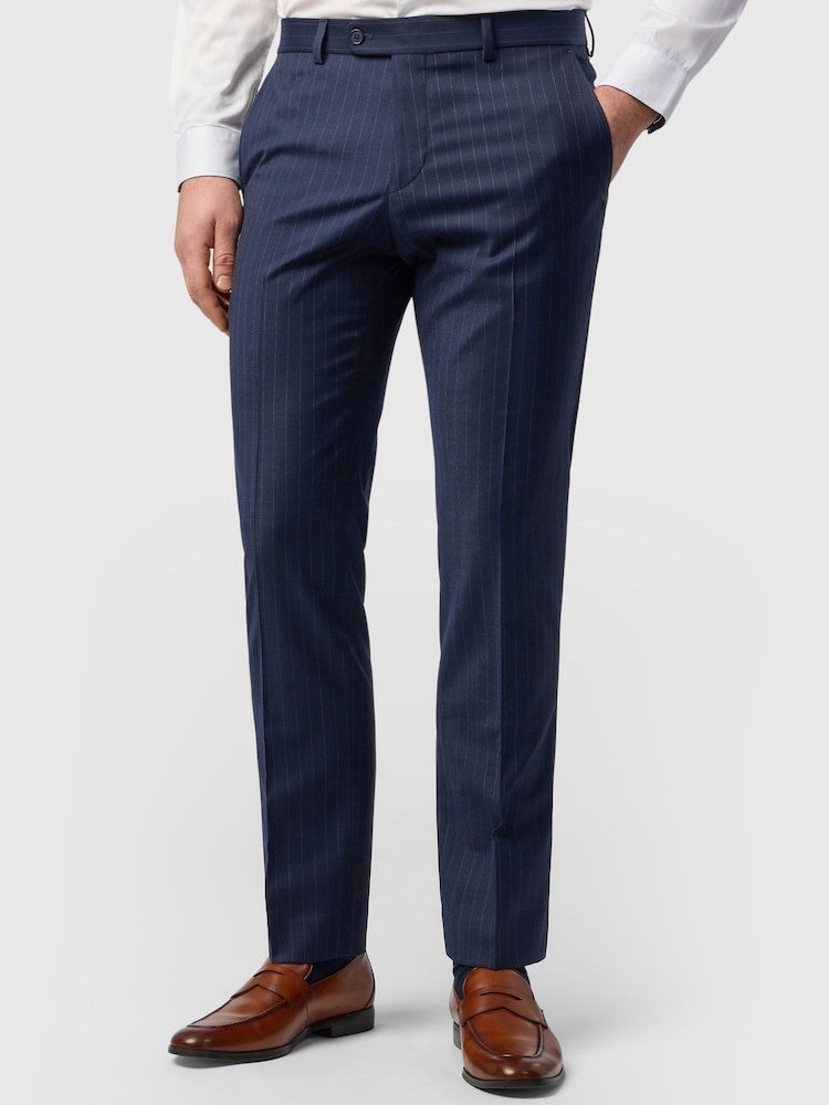 Ted Baker Tailoring Chalk Stripe Blue Trousers - Slika 1 od 3