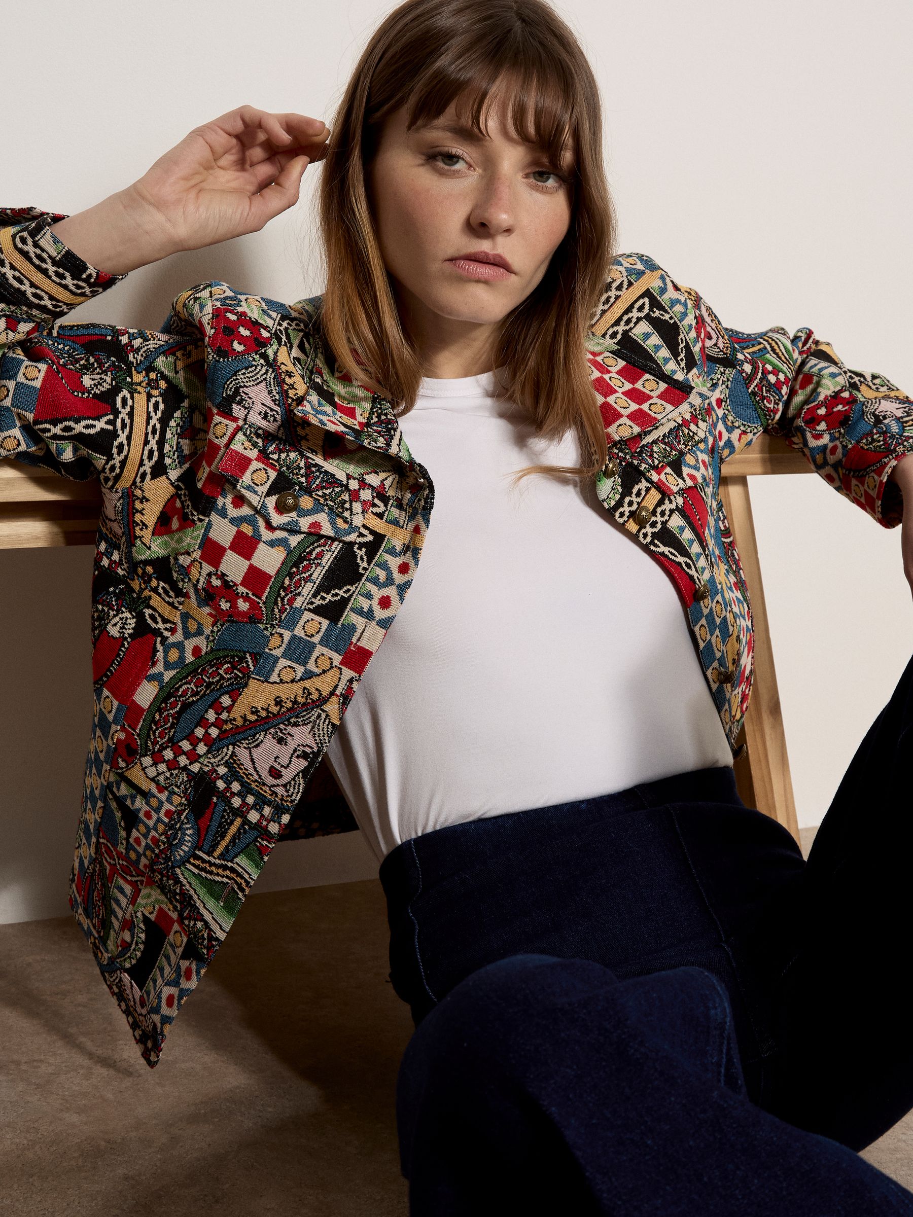 ジャケット・アウター ella selectshop shaggy jacquard blouson ella selectshop shaggy jacquard blouson 【公式通販】