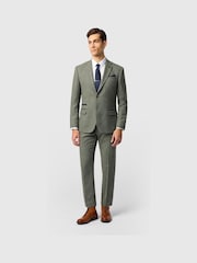 Zeleno - Jednoredno kopčanje - Antique Rogue Slim Fit Baxter Double Breasted Herringbone Tweed Jacket - Slika 3 od 4
