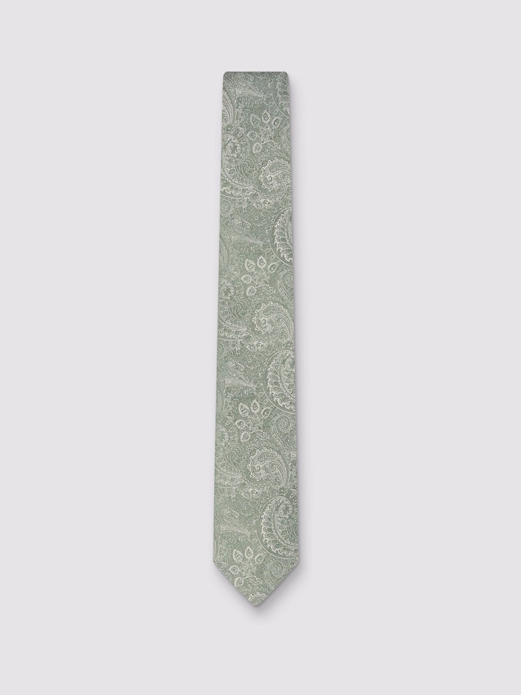 Antique Rogue Grey Paisley Wedding Tie 7Cm - Image 1 of 3