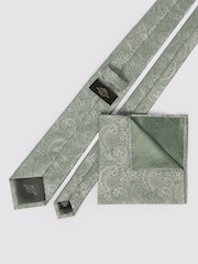 Antique Rogue Grey Paisley Wedding Tie 7Cm - Image 2 of 3