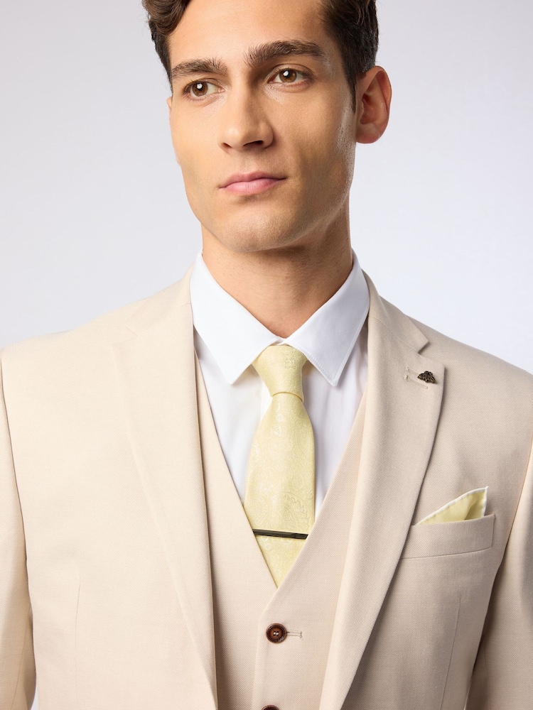 Antique Rogue Yellow Paisley Wedding Tie 7Cm - Image 3 of 3