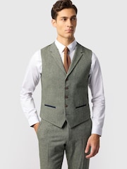 Antique Rogue Herringbone Waistcoat - תמונה 1 מתוך 2