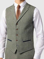 Antique Rogue Herringbone Waistcoat - תמונה 2 מתוך 2