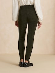 Khaki Green Corduroy Stirrup Leggings - Image 4 of 9