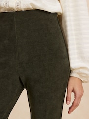 Khaki Green Corduroy Stirrup Leggings - Image 5 of 9