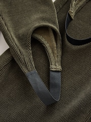 Khaki Green Corduroy Stirrup Leggings - Image 8 of 9