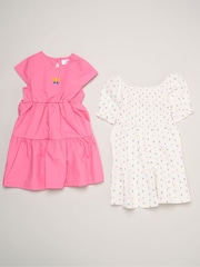 Miss Pink Floral Print And Chambray Dresses 2 Pack - Image 1 of 5
