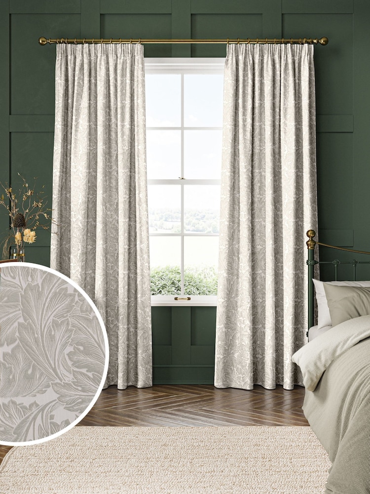 William Morris At Home Mist Acanthus Boucle Made to Measure Curtains - Image 1 of 6