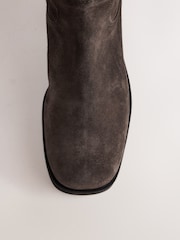 Chocolate Brown Standard fit Forever Comfort® Gaucho Midi Pull On Leather Boots - Image 10 of 12