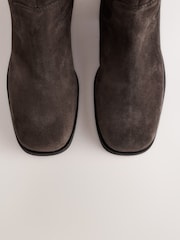 Chocolate Brown Standard fit Forever Comfort® Gaucho Midi Pull On Leather Boots - Image 12 of 12