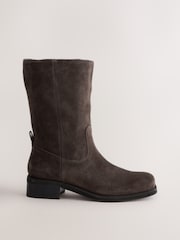 Chocolate Brown Standard fit Forever Comfort® Gaucho Midi Pull On Leather Boots - Image 8 of 12