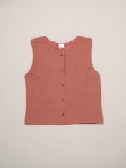 Miss Red Textured Top Wide Leg Trousers And Scrunchie Outfit Set - Image 4 of 6