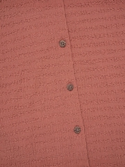 Miss Red Textured Top Wide Leg Trousers And Scrunchie Outfit Set - Image 6 of 6