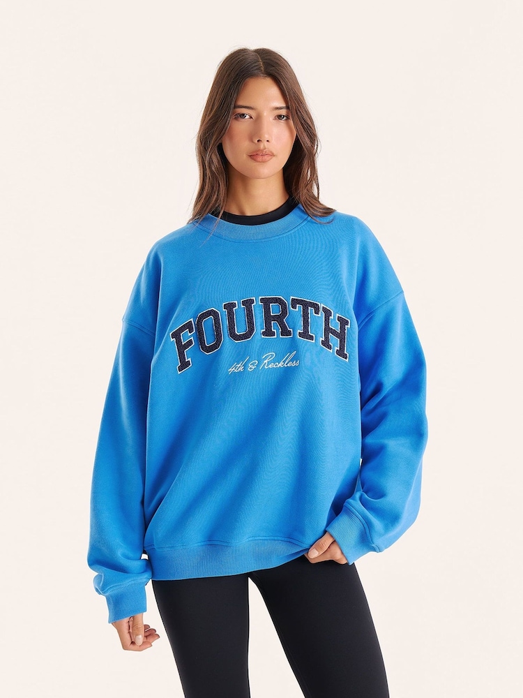 4th & Reckless Blue Leon Sweatshirt - Image 1 of 6 4th & Reckless Blue Leon Sweatshirt - Image 1 of 6