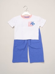 Miss Blue Lisbon Printed Ringer Tee And Wide-Leg Set - Image 5 of 5