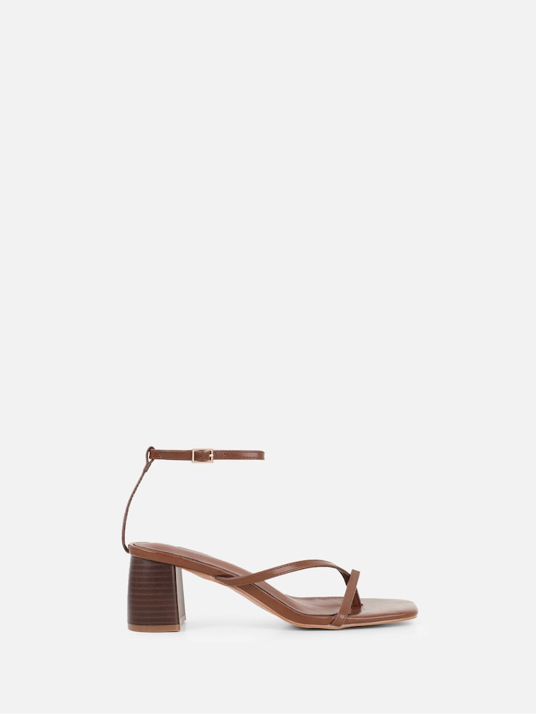 Simmi London Brown Mandy Block Heeled Sandals - Image 2 of 4