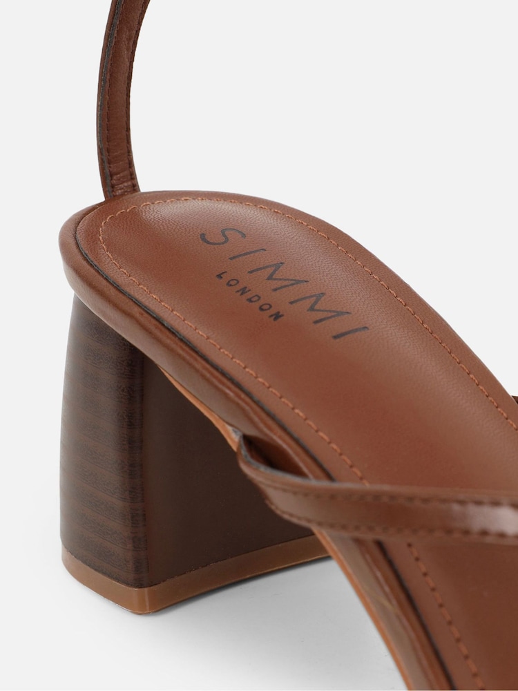 Simmi London Brown Mandy Block Heeled Sandals - Image 4 of 4
