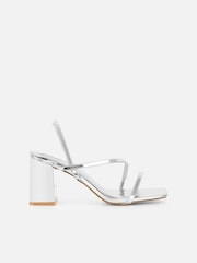 Simmi London Silver Manzi Slingback Block Heeled Sandals - Image 2 of 4