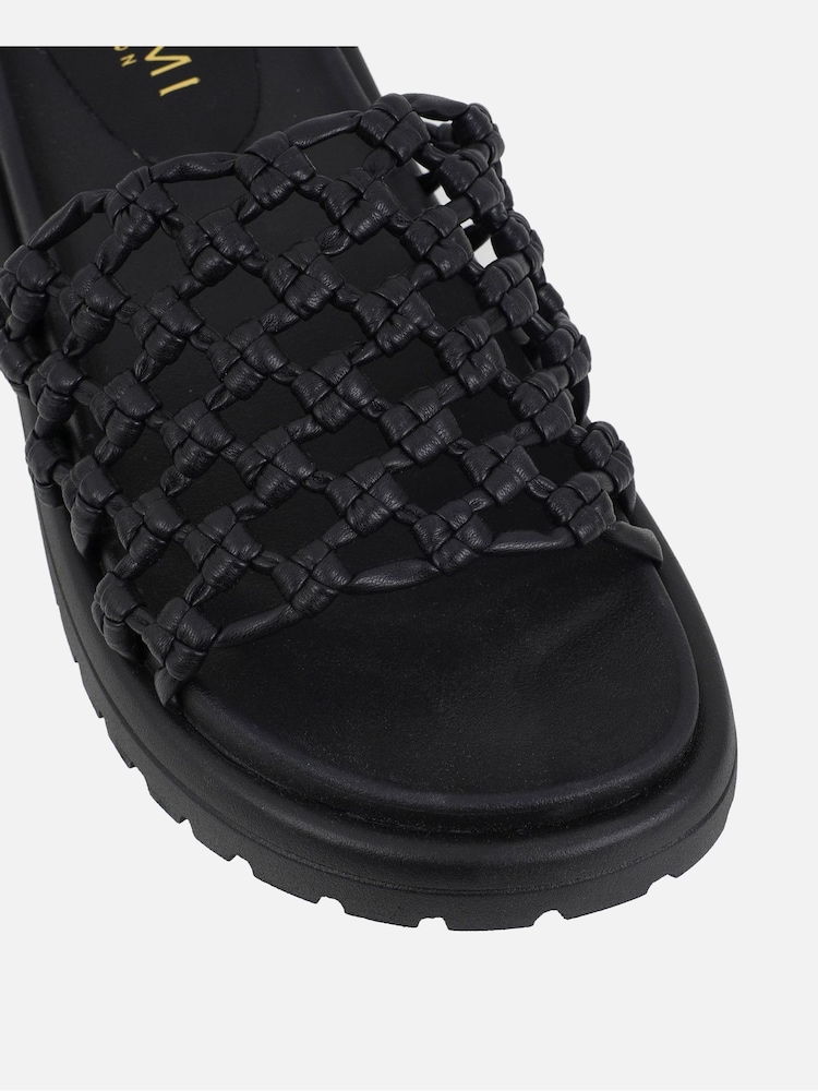 Negru - Simmi London Luna Woven Flat Sandals - Imaginea 4 din 4 Negru - Simmi London Luna Woven Flat Sandals - Imaginea 4 din 4