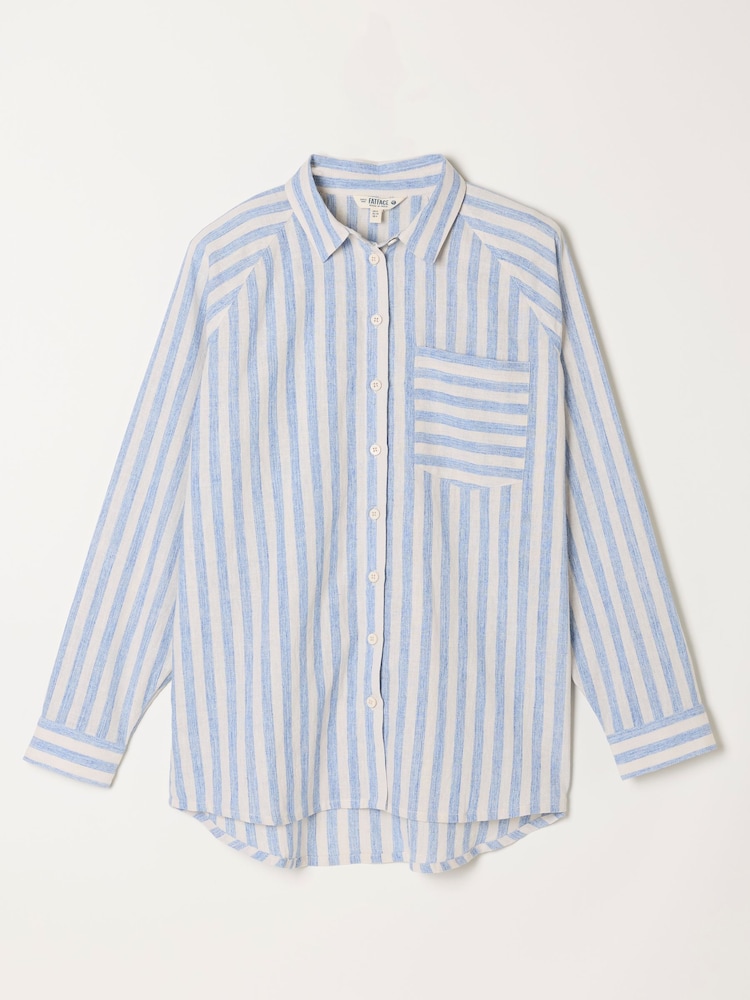 FatFace Bessie Blue Petite Stripe Shirt - Image 5 of 5 FatFace Bessie Blue Petite Stripe Shirt - Image 5 of 5