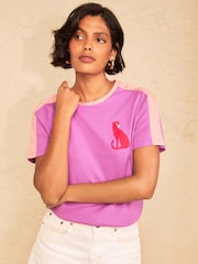 Love & Roses Purple Flocked Cheetah T-Shirt - Image 1 of 4