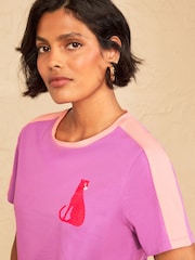 Love & Roses Purple Flocked Cheetah T-Shirt - Image 2 of 4