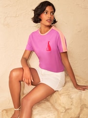Love & Roses Purple Flocked Cheetah T-Shirt - Image 4 of 4