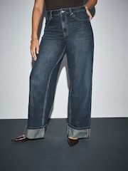 Dark Blue Boyfriend Turn Up Jeans - Image 2 of 5