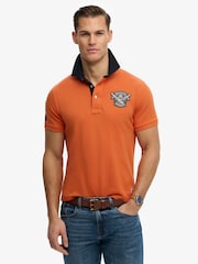 Superdry Orange Vintage Pique Rugby Polo Shirt - Image 1 of 7