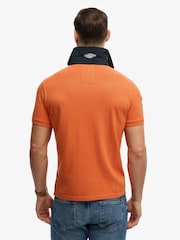 Superdry Orange Vintage Pique Rugby Polo Shirt - Image 2 of 7