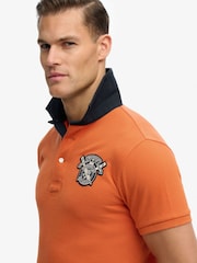 Superdry Orange Vintage Pique Rugby Polo Shirt - Image 4 of 7