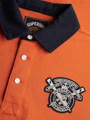 Superdry Orange Vintage Pique Rugby Polo Shirt - Image 7 of 7