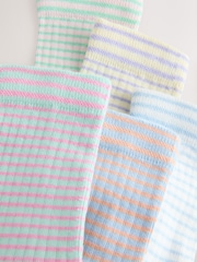 Pastel Stripe Ankle Socks 5 Pack - Image 2 of 8