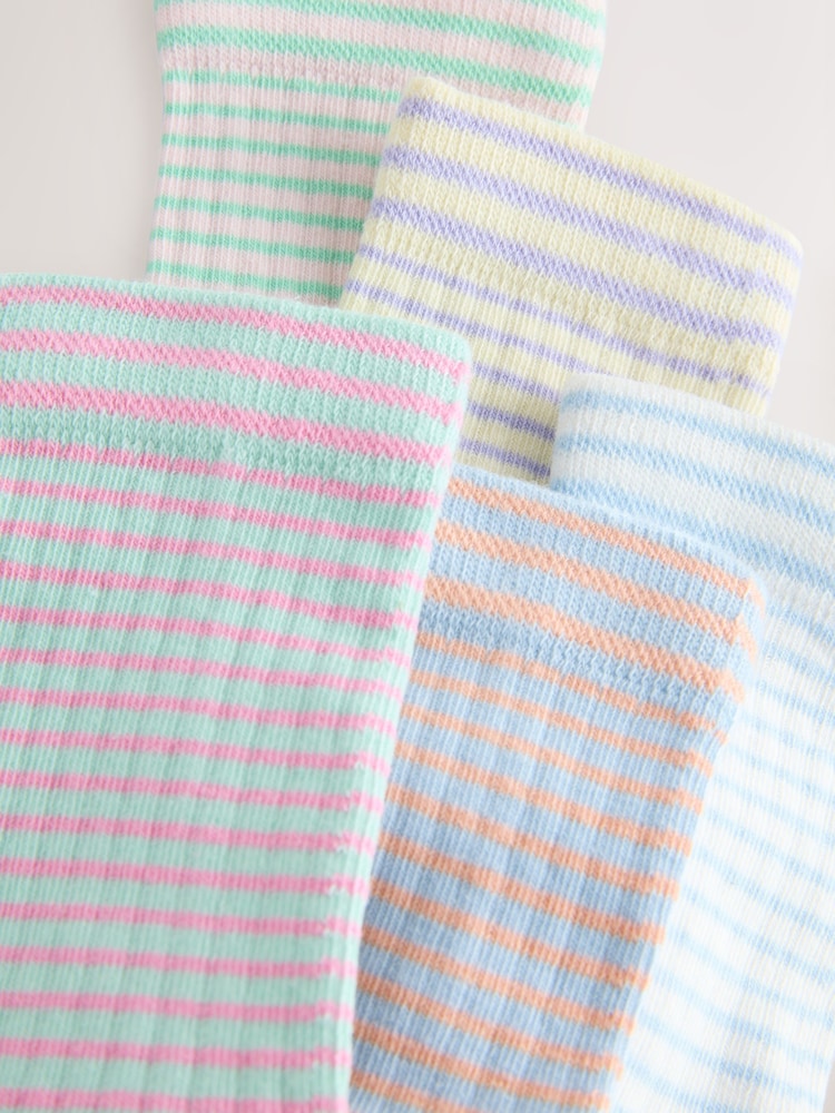 Pastel Stripe Ankle Socks 5 Pack - Image 2 of 8