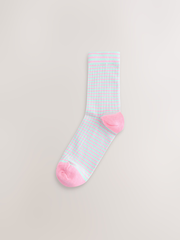 Pastel Stripe Ankle Socks 5 Pack - Image 5 of 8